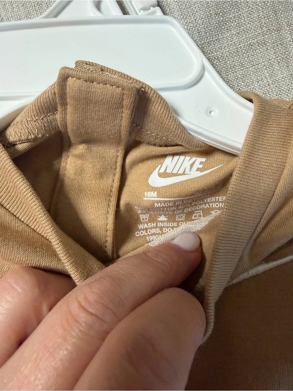 Nike Brown Short-Sleeve Baby One-Piece with White Logo